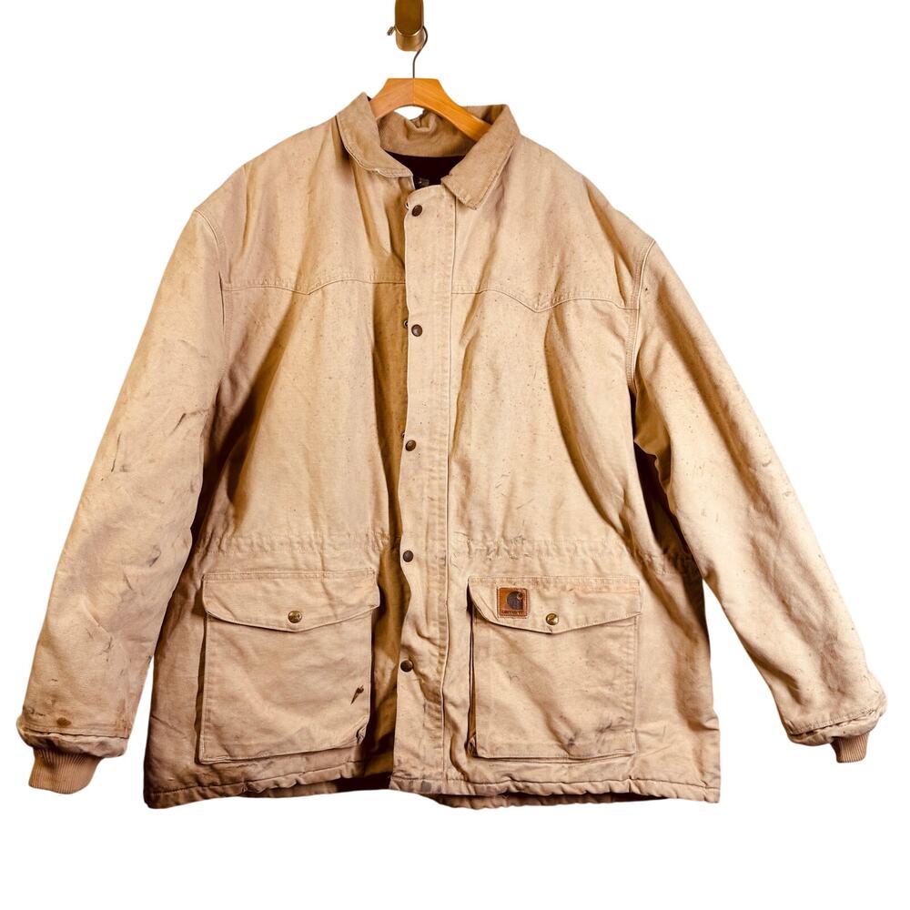 CARHARTT Vintage Coat 2XL Western American Workwear Chore Barn Quilted Canvas